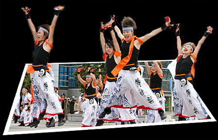 REDA舞神楽_東京大マラソン祭り2008_飛び出す写真