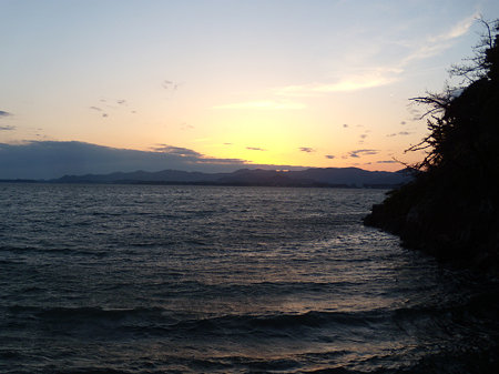 浜名湖に沈む夕陽