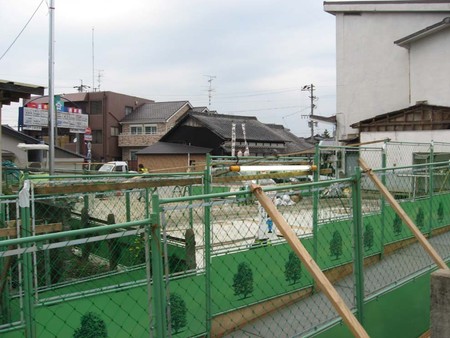 萩原駅駅舎工事中2