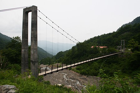 出合の吊り橋(1)　 白山別当出合　標高1260m