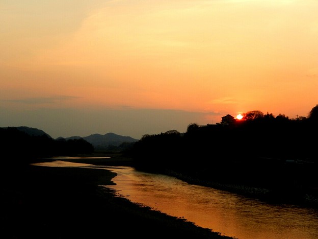 那珂川の夕阳